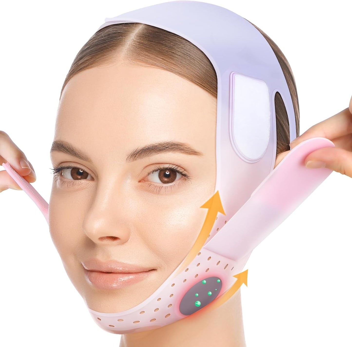 Halneit V Line Face Tape with Soft Silicone - Chin Tape Strap for Women and Men (Pink)
