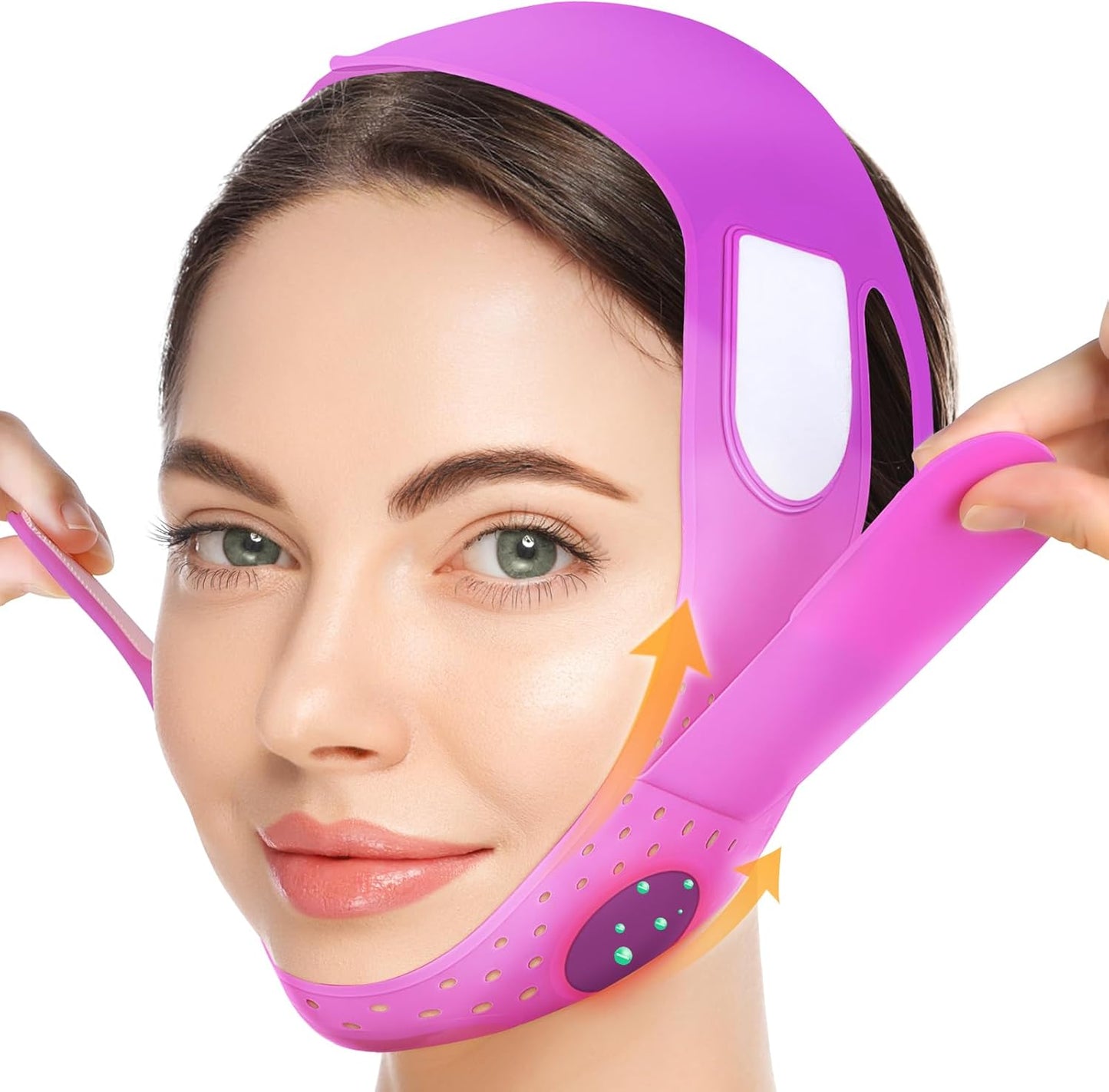 Halneit V Line Face Tape with Soft Silicone - Chin Tape Strap for Women and Men (Pink)