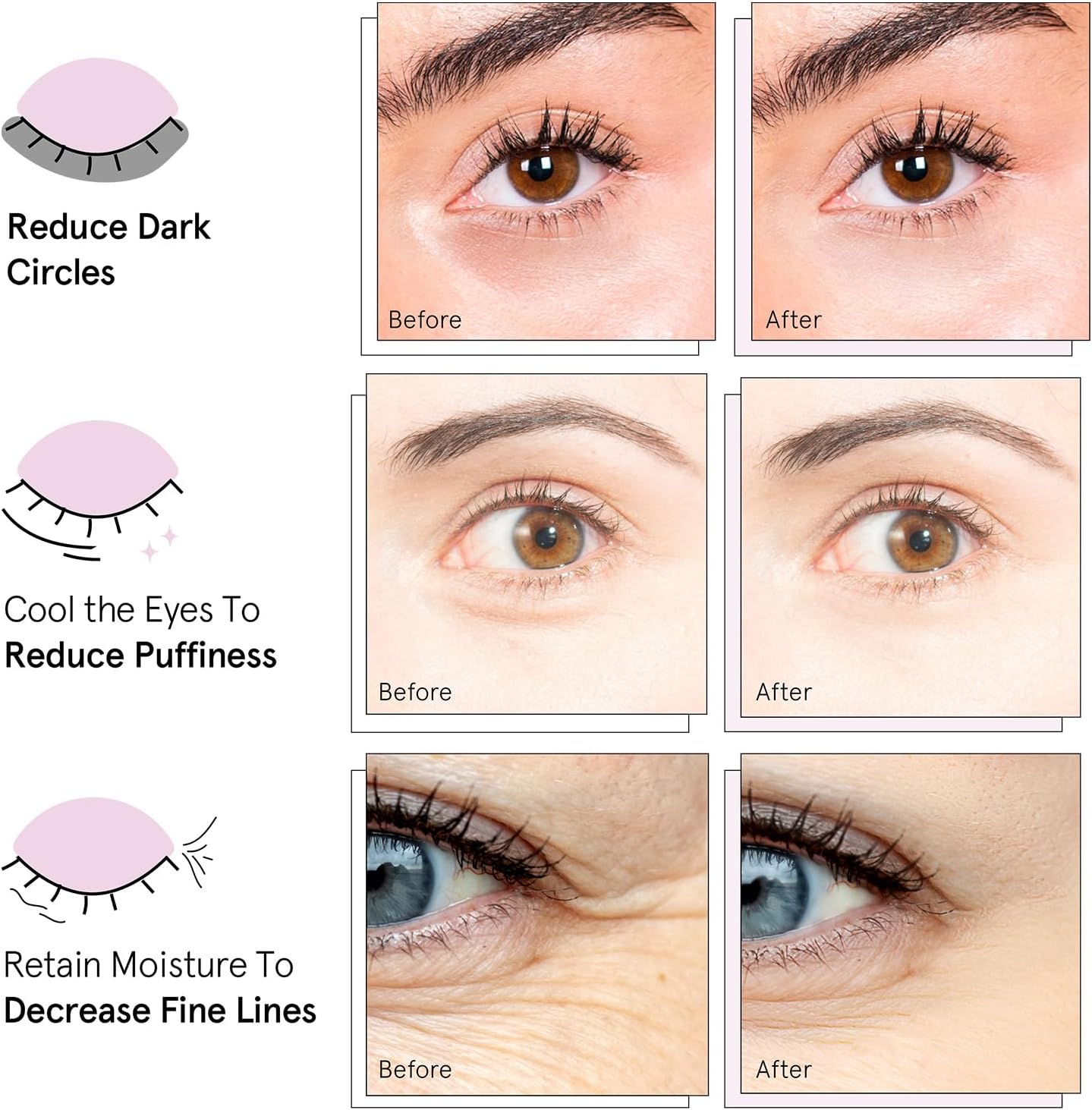 Halneit Under Eye Mask Variety Pack - 18 Pairs of Under Eye Patches for Puffy Eyes - With 6 Colors (3 Pairs/Color) - Vegan Cruelty Free Bridesmaid Gifts, Birthday Gifts for Women