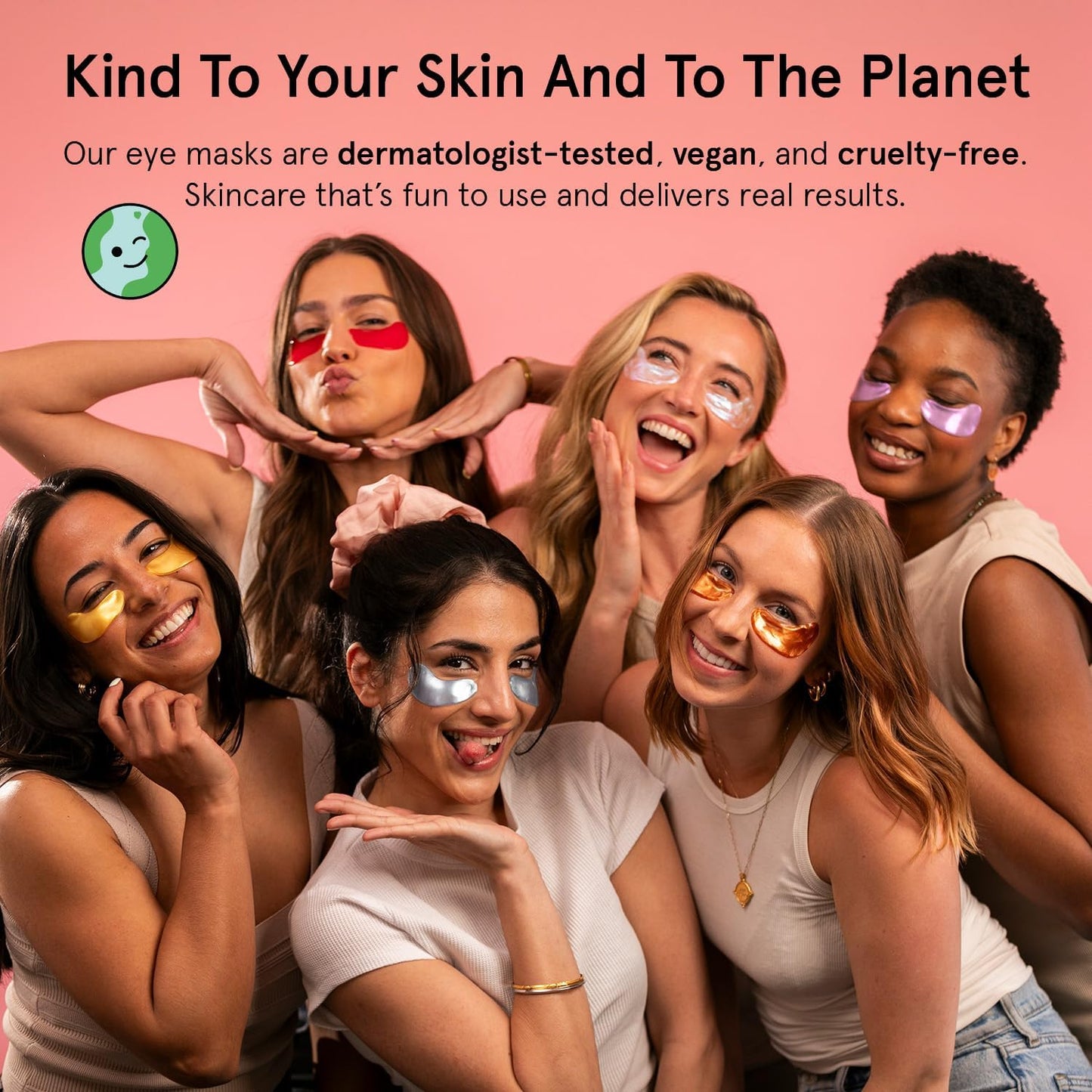 Halneit Under Eye Mask Variety Pack - 18 Pairs of Under Eye Patches for Puffy Eyes - With 6 Colors (3 Pairs/Color) - Vegan Cruelty Free Bridesmaid Gifts, Birthday Gifts for Women
